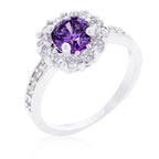 Purple Halo Engagement Ring