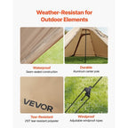 Hot Tent for 2 Persons, Portable Winter Tipi Tent with Stove Jack, Waterproof Camping Tents,  Lightweight 4 Season Shelter Tents for Hiking Fishing Backpacking, S Size