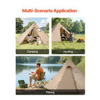 Hot Tent for 2 Persons, Portable Winter Tipi Tent with Stove Jack, Waterproof Camping Tents,  Lightweight 4 Season Shelter Tents for Hiking Fishing Backpacking, S Size