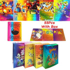 Color: EIGHT - 55PCS Pokemon Colorful Gold Foil Card Charizard Pikachu Arceus Diamond Rainbow English French German Spanish VSTAR GX VMAX Cards