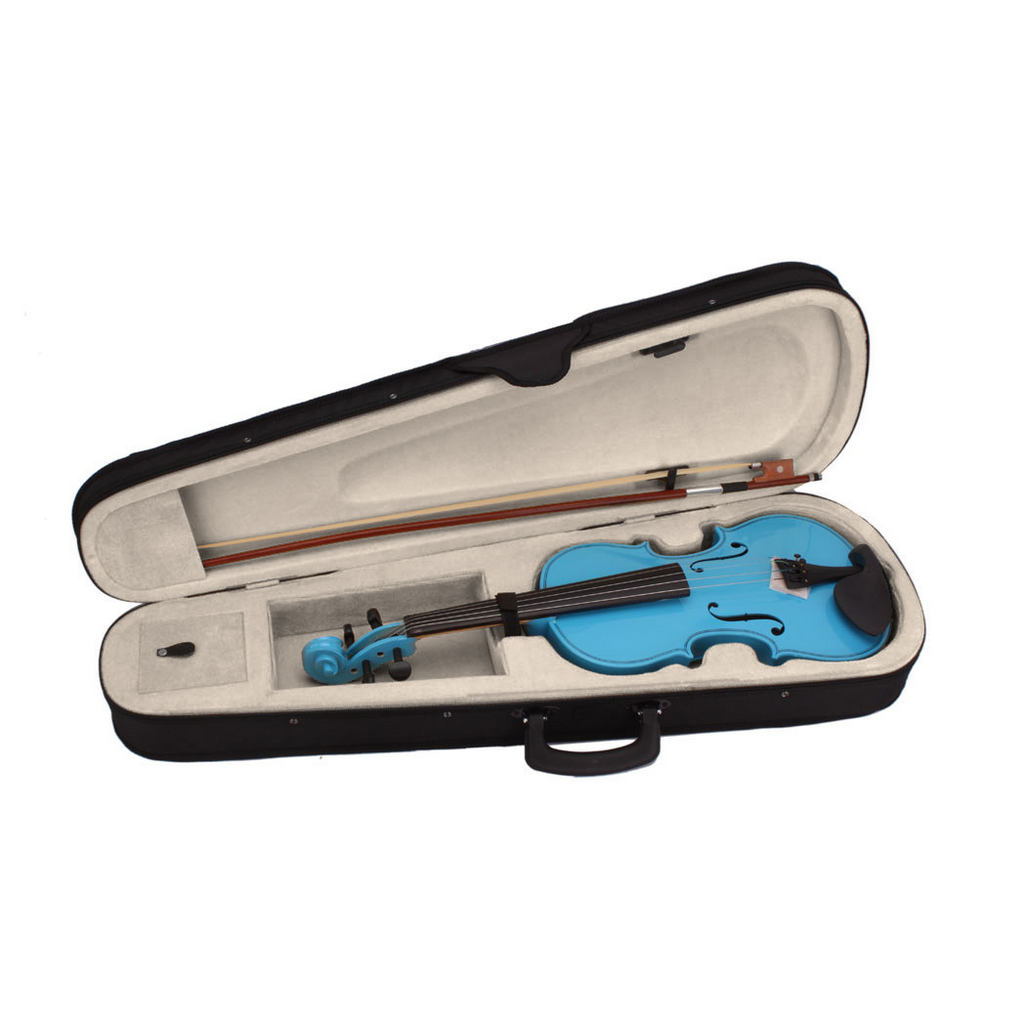 4/4 Acoustic Violin   Case   Bow   Rosin Sky Blue