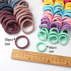 Everyday Gentle Hair Ties Set of 50, Breathable Fabric Hair Bands for Smooth Styling (Neutral Colors)