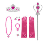Color: Light Purple - Baby Girls Accessories Princess Peach Accessory Children Pink Headband Crown Wig Necklace Party Aurora Cosplay Dress Up Outfits