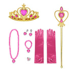 Color: Light Purple - Baby Girls Accessories Princess Peach Accessory Children Pink Headband Crown Wig Necklace Party Aurora Cosplay Dress Up Outfits