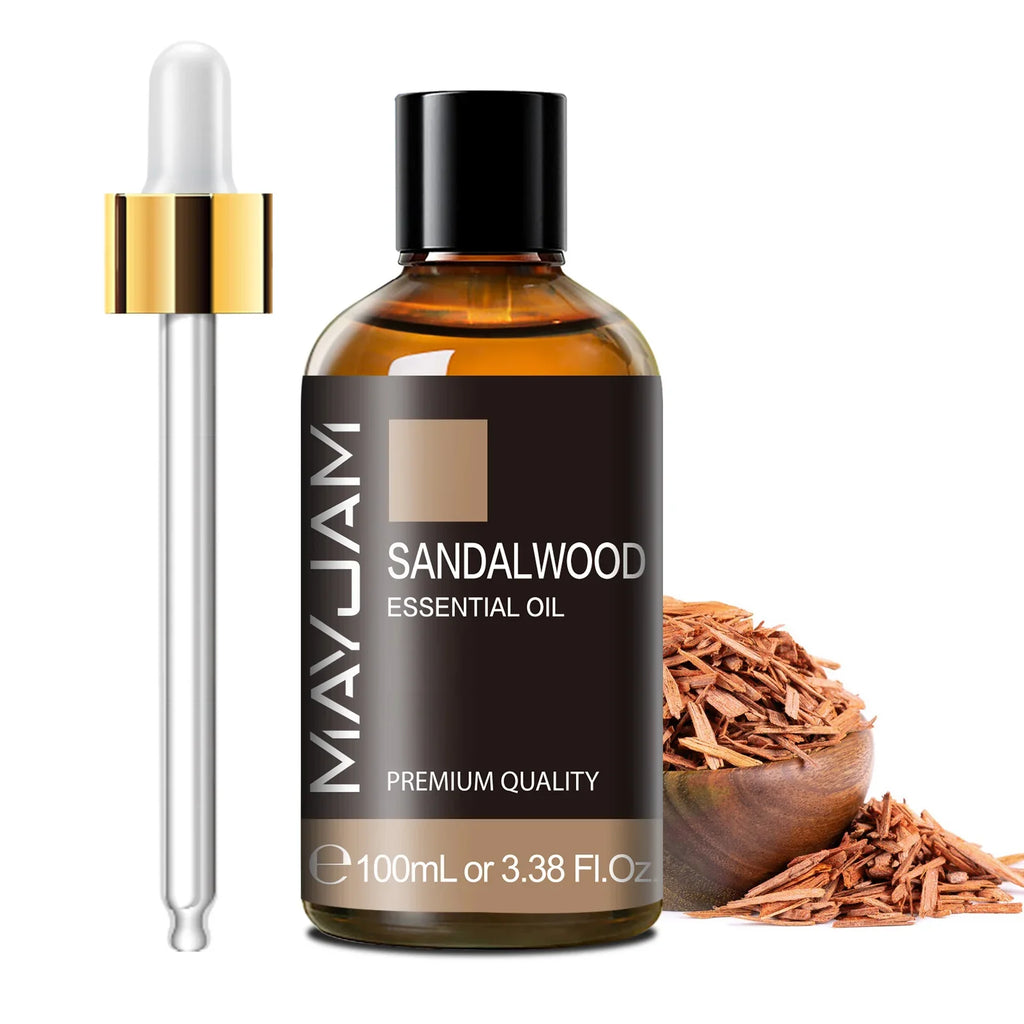MAYJAM 1PCS 100ML Essential Oil with Dropper Sandalwood Lavender Eucalyptus Vanilla Aroma Oil For Humidifier Scent Candle Burner
