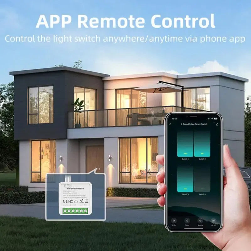 Bundle: Bundle4, Ships From: CHINA - Tuya WiFi Mini DIY Smart Switch 1/2/3/4 Gang 16/10A 2 Way Control Smart Home Automation Module Via Alexa Google Home Smart Life