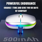 Color: black - Tablet Phone Computer Bluetooth Wireless Mouse Charging Luminous 2.4G USB Wireless Mouse Portable Mouse