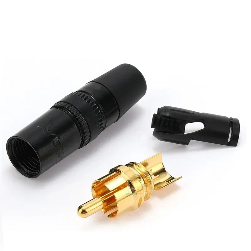 Color: Orange - 1pcs REAN RCA audio AV video plug gold-plated large tail diameter NYS366-BG fever HIFI DVD