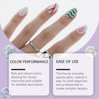 12pcs/Set Nail Art Graffiti Pen DIY Nail Art Painting Pens Abstract Lines Fine Design Multi-Color Drawing Nail Painting Tools