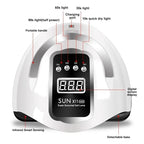 66LEDS Professional Nail Drying Lamp for Manicure Nails Gel Polish Drying Machine with Auto Sensor UV LED Nail Lamp