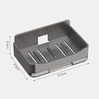 Bathroom Soap Holder Free-Punching Wall Mounted Soap Sponge Holder Organizer Double Drainage Soap Dish Bathroom Accessories