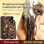 YUITIKUE Brown Hair Dye Shampoo | 4-in-1 Color, Moisturize, Nourish, Natural Ginger Formula 100ml