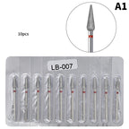 10Pcs Diamond Milling Cutter For Manicure Electric Nail Drill Bits Accessory Pedicure Machine Nail File Gel Remover Tool