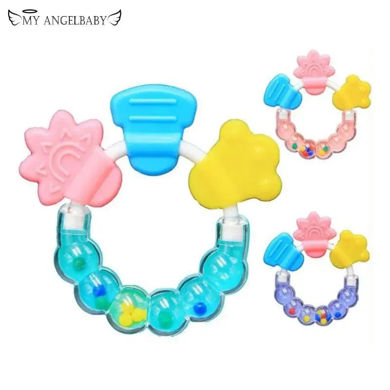 Color: Light green - Baby Teether Necklace Silicone Teethers with Rattle Toys Teething Baby Bpa Free Baby Care Acessorios 2017 Safe Soft Christmas