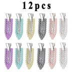 12Pcs Elegant Shiny With Pearls , Imitation Diamonds, Plastic Rhinestone Leaf Hair Clips Solid Romantic Party Hair Decorations