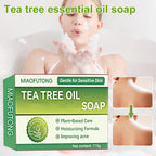 Tea Tree Soap, Soap Bar with Tea Tree Oil, Natural Soaps for Body Skin Cleaning,Gentle Exfoliating Bar Soap