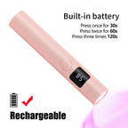 LULAA Cordless Nail Lamp with Stand Handheld UV Light with LCD Display for Gel Nails Rechargeable USB Nail Dryer for Fast Curing