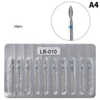 10Pcs Diamond Milling Cutter For Manicure Electric Nail Drill Bits Accessory Pedicure Machine Nail File Gel Remover Tool