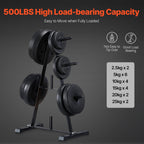 Weight Plate Rack, A Frame Weight Plate Tree for 1-Inch Weight Plates, Standard Weight Plate Tree, 500 lbs Load Capacity Weight Storage Holder, Home Gym Barbell Rack Storage Stand, Black