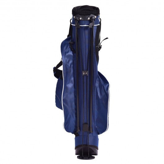 Golf Stand Cart Bag with 4 Way Divider Carry Organizer Pockets-Blue - Color: Blue