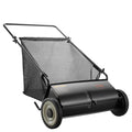 Push Lawn Sweeper, 26-inch Leaf & Grass Collector, Strong Rubber Wheels & Heavy Duty Thickened Steel, Durable to Use with Large Capacity 7 cu. ft. Mesh Collection Hopper Bag, 4 Spinning Brushes