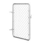 Chain Link Fence Gate, 32 x 46 in, Adjustable Chain Link Fence Panel, Fit 2-4 ft (W) x 4 ft (H) Garden Fence Gate Opening, Rust-Resistant Galvanized Fencing Gate for Farm Posts Not Included