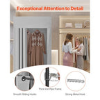 Fitting Room, Dressing Room with Thick Polyester Curtains, Privacy Space with Shading Curtain and a Hook, for Boutique, Mall, Tailor's Store & Outdoor 39 x 39 x 78 in (Black and Gray-White)