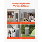 Fitting Room, Dressing Room with Thick Polyester Curtains, Privacy Space with Shading Curtain and a Hook, for Boutique, Mall, Tailor's Store & Outdoor 39 x 39 x 78 in (Black and Gray-White)