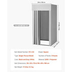 Fitting Room, Dressing Room with Thick Polyester Curtains, Privacy Space with Shading Curtain and a Hook, for Boutique, Mall, Tailor's Store & Outdoor 39 x 39 x 78 in (Black and Gray-White)