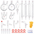 Lab Distillation Kit, 3.3 Boro Lab Glassware Distillation Kit with 24, 40 Joint, 1000ml Essential Oil Distillation Apparatus Kit, 32 pcs Set of Glassware Equipment