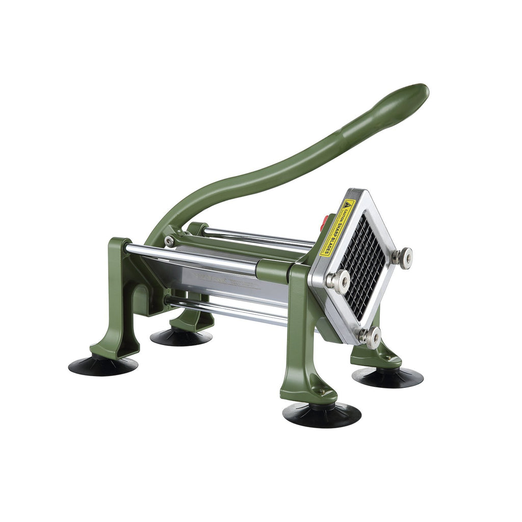 French Fry Cutter, Potato Slicer with 1/2-Inch and 3/8-Inch Stainless Steel Blades, Manual Potato Cutter Chopper with Suction Cups, Great for Potato, French Fries, Cucumber, Vegetables, Carrot