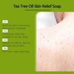 Tea Tree Oil Soap Cleaning Gentle Exfoliating Relieve Itch Moisturizing Dry Skin Smoothing Natural Bath Soap for Body and Face