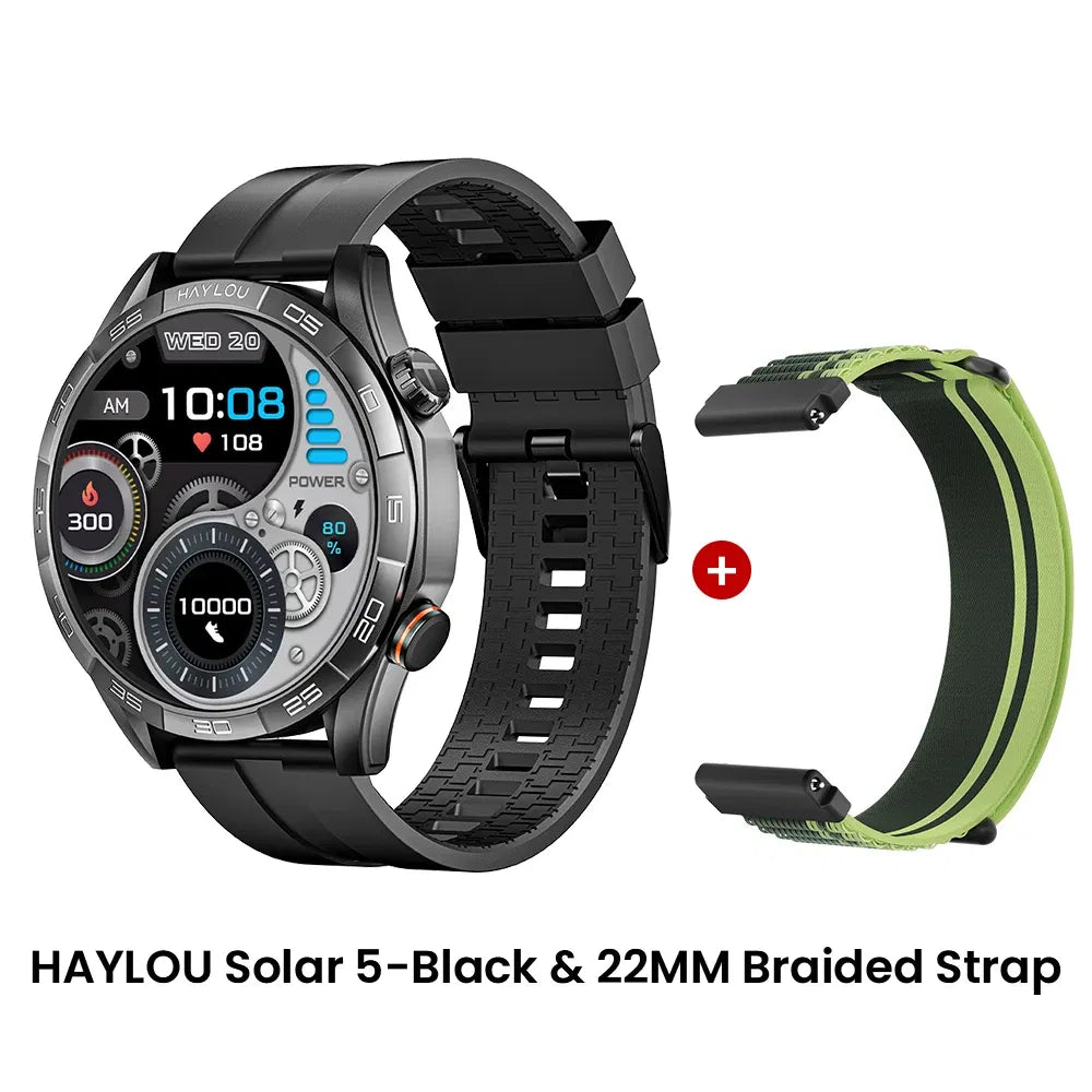 Color: Red, Ships From: CHINA - New! HAYLOU Solar 5 Voice Calling Smartwatch 1.58'' AMOLED Display 60Hz Smart Watch 24H Health Monitoring Sports Smartwatch for