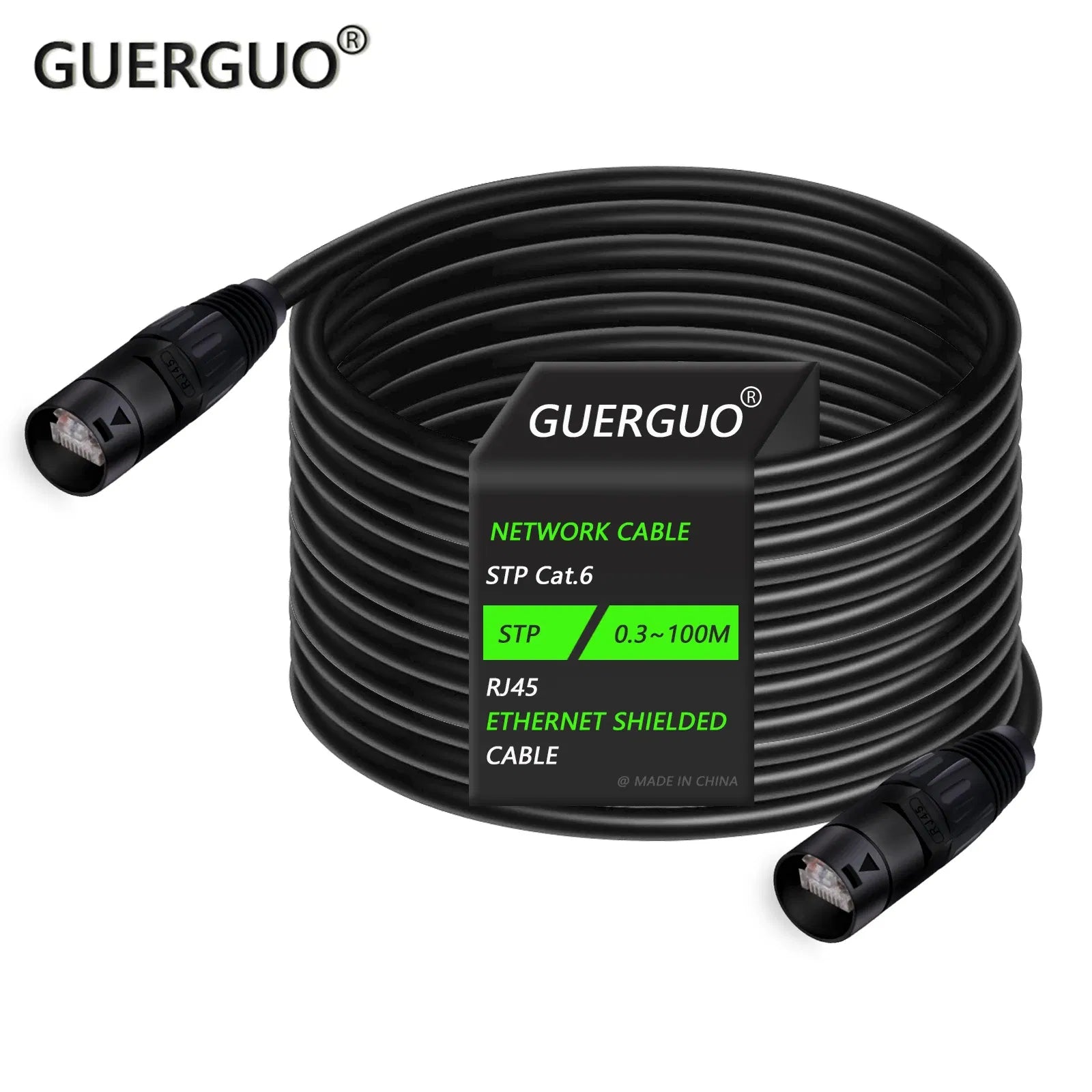 Color: Orange, Length: 20m - 0.3M-100M Cat5/CAT6 Stage Ethernet Extension Shielded Cable Outdoor&Indoor LAN Network STP/SFTP Cable with Zinc Alloy RJ45 Plug
