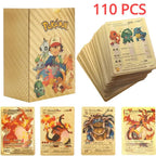 Color: seven - 55PCS Pokemon Colorful Gold Foil Card Charizard Pikachu Arceus Diamond Rainbow English French German Spanish VSTAR GX VMAX Cards