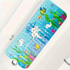 1pc Cartoon Extra Long Bathtub Mat 40x100cm Non Slip Bath Mat for Bathroom Tubs Shower Mats with Suction Cups & Drain Holes