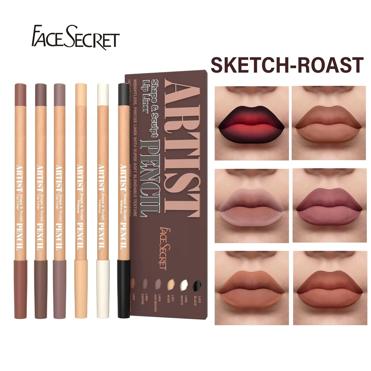 6pcs Velvet Matte Lip Liner Set - Long-Lasting Versatile Shades Longlasting Lip Makeup Berry, Brown, Pink Lip Pencil