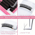 FADVAN YY Shape 6-15mm Lashes 2D 0.07/0.05mm Faux Mink C/D Curl Natural Soft Brazilian Premade Volume Fan Eyelashes Extension