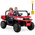 24V Ride On Kids Car with Dump Bed and Remote Control-Red - Color: Red