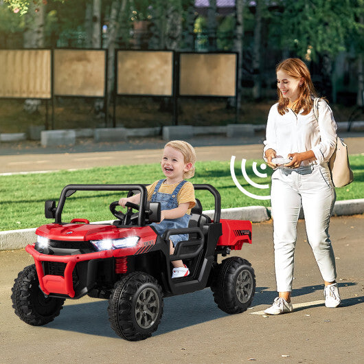 24V Ride On Kids Car with Dump Bed and Remote Control-Red - Color: Red