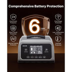 Smart Battery Charger, 12A, 6V 12V 24V 36V 48V Lithium LiFePO4 Lead-Acid (Gel / AGM) Car Battery Charger, with LCD Display, Trickle Charging Maintainer Desulfator, for Car, Boat, Motorcycle