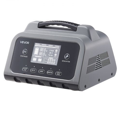 Smart Battery Charger, 12A, 6V 12V 24V 36V 48V Lithium LiFePO4 Lead-Acid (Gel / AGM) Car Battery Charger, with LCD Display, Trickle Charging Maintainer Desulfator, for Car, Boat, Motorcycle