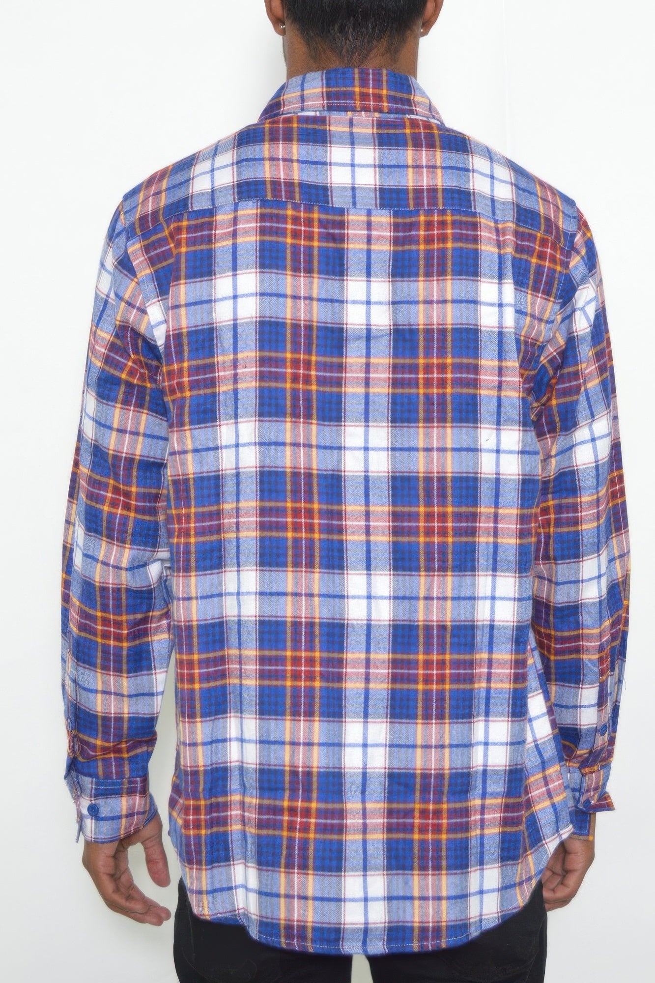 Regular Fit Checker Plaid Flannel Long Sleeve