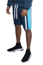 Mens Color Block Stripe Sweat Shorts
