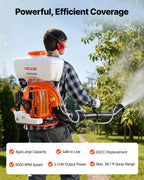 Backpack Fogger Sprayer, 63CC 3HP Engine, Gas Powered Fogger Sprayer with 4 Gallon Tank, Powder and Liquid Mister Duster System for Effective Fleas Ticks Critters Control, Gardening & Farming
