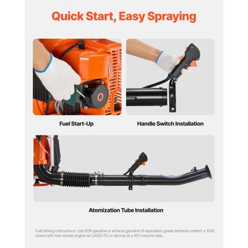 Backpack Fogger Sprayer, 63CC 3HP Engine, Gas Powered Fogger Sprayer with 4 Gallon Tank, Powder and Liquid Mister Duster System for Effective Fleas Ticks Critters Control, Gardening & Farming