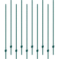 6 Feet Fence Post, 10 Pack U-Channel Heavy Duty Metal Fence Posts, Sturdy Steel Fence Stakes for Garden Yard, Lawn, Farms and Outdoor Wire Fencing, Green