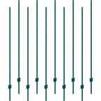 6 Feet Fence Post, 10 Pack U-Channel Heavy Duty Metal Fence Posts, Sturdy Steel Fence Stakes for Garden Yard, Lawn, Farms and Outdoor Wire Fencing, Green