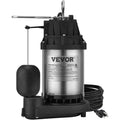 Sump Pump, 1/2 HP 3960 GPH, Submersible Stainless Steel Water Pump, 1-1/2" NPT Discharge With 33 ft Cord, Automatic Float Switch with Piggy-back Plug, for Indoor Basement Water Basin