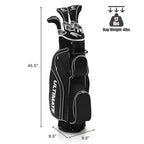 Costway 10 Pieces Womens Complete Golf Club Set with Alloy Driver Black - Color: Black